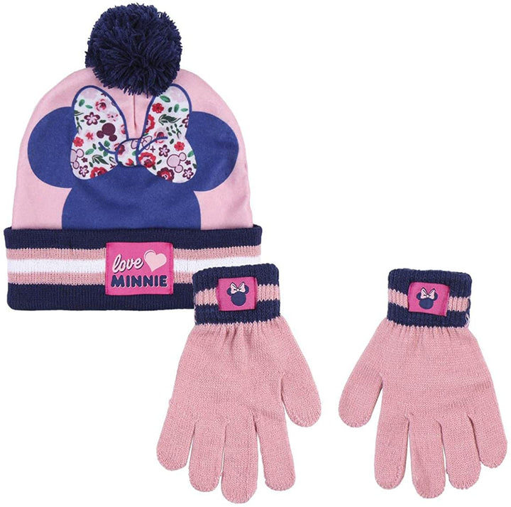CERDA' – Minnie, 3er-Set, Mütze + Handschuhe für Mädchen, Disney Winter koordiniert