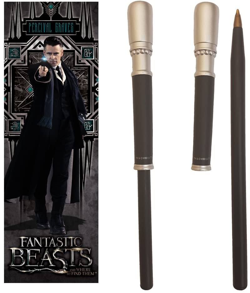 The Noble Collection Phantastische Tierwesen Percival Graves Zauberstab Stift und Lesezeichen – 9 Zoll (23 cm) – Phantastische Tierwesen Filmset Film-Requisiten Zauberstab Geschenke Briefpapier