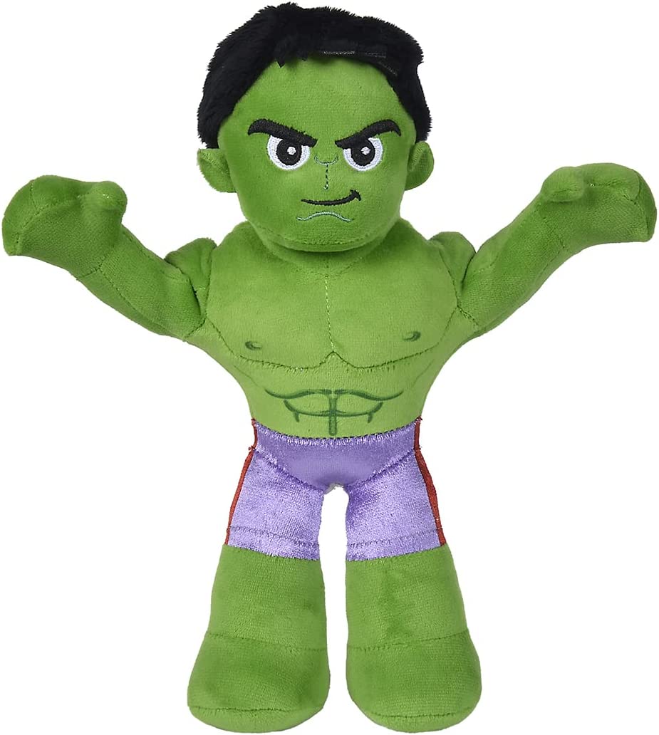 Simba Hulk 25 cm Disney Marvel Plush Toy with Articulated Interior Skeleton for