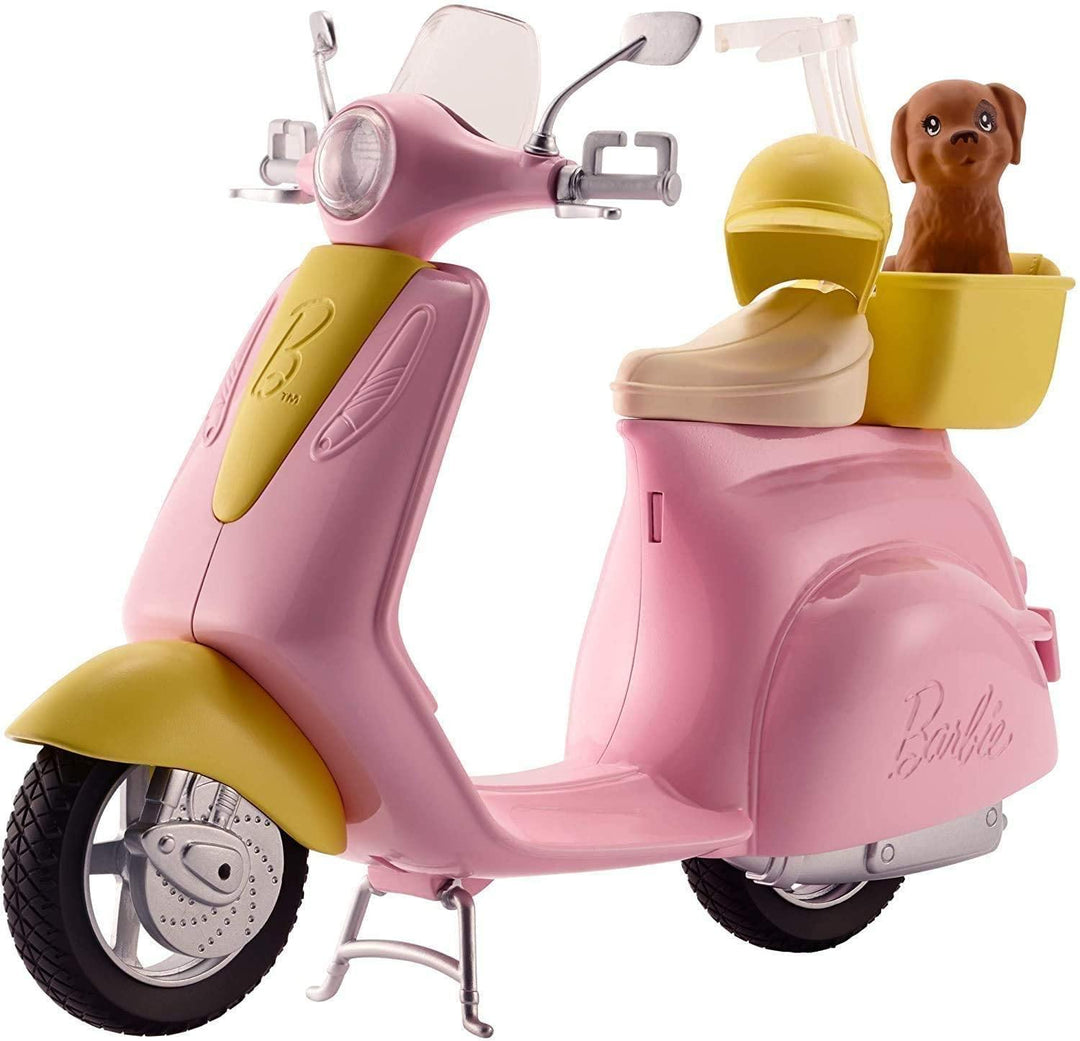 Barbie FRP56 Estate Mo-Ped Motorbike for Doll, Pink Scooter, Vehicle - Yachew