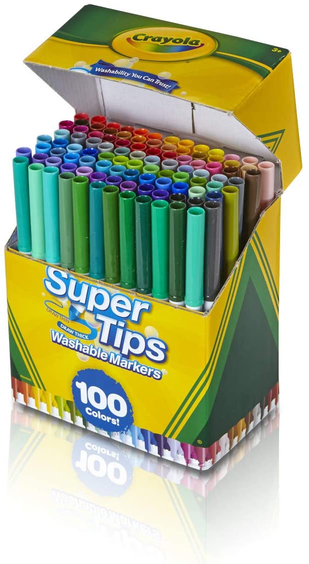 Crayola Super Tips waschbare Marker (100 Stück, mehrfarbig)