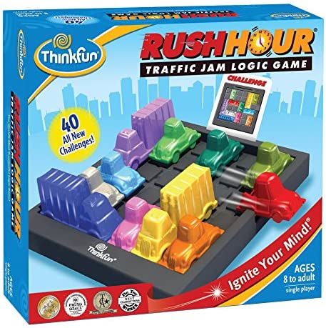 Thinkfun Rush Hour – Verkehrsstau-Logik-, Denk- und Herausforderungsspiel – MINT-Spielzeug für Jungen und Mädchen ab 8 Jahren