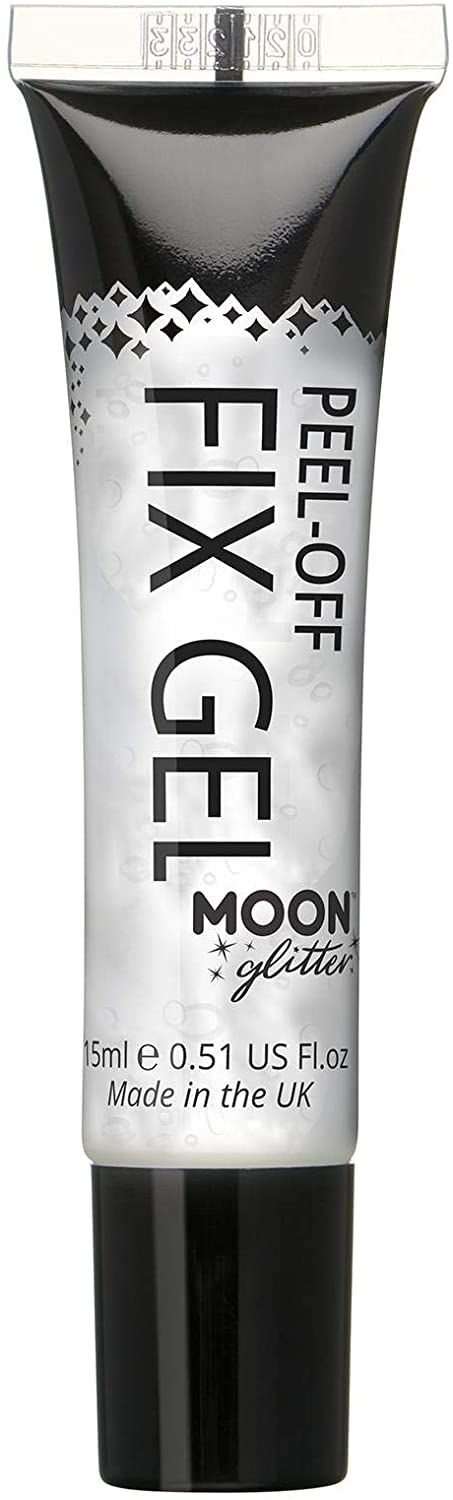 Peel Off Glitter Fix Gel 15ml by Moon Glitter - Cosmetic Glitter Adhesive Primer for Face and Body. for All Glitters Including fine, Chunky, Holographic, Iridescent and bio