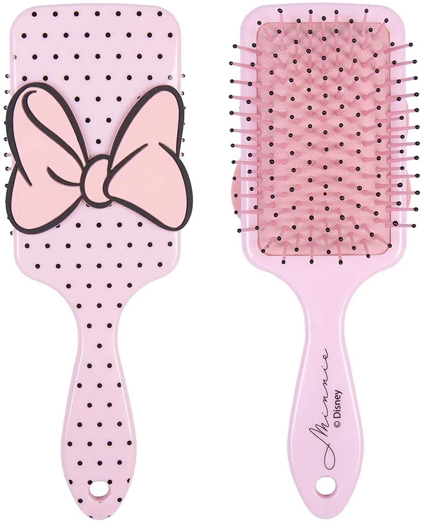 Minnie - Rosa Set 2-teilig: Beauty Case Make-up + Haarbürste für Mädchen und Mädchen - Kamm