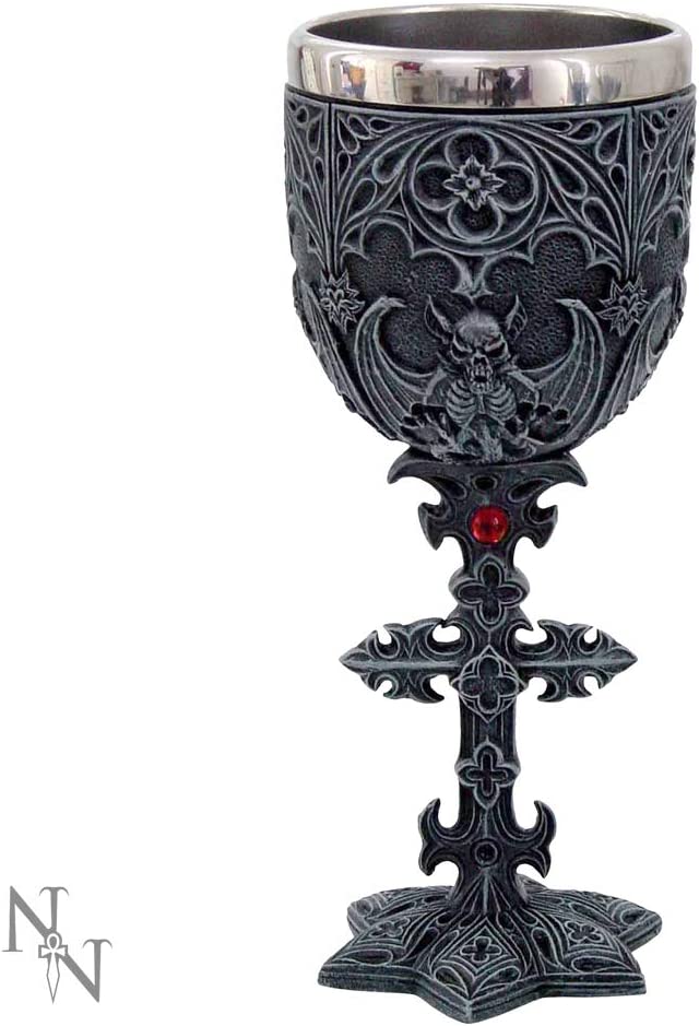 Nemesis Now Vampires Goblet 18.8cm Black, Resin w/stainless steel insert, One Si