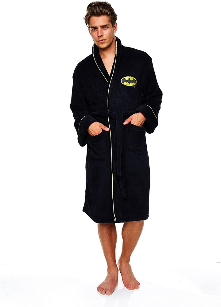 Classic Batman (DC Comics) Unisex Fleece Dressing Gown Bathrobe Black One Size