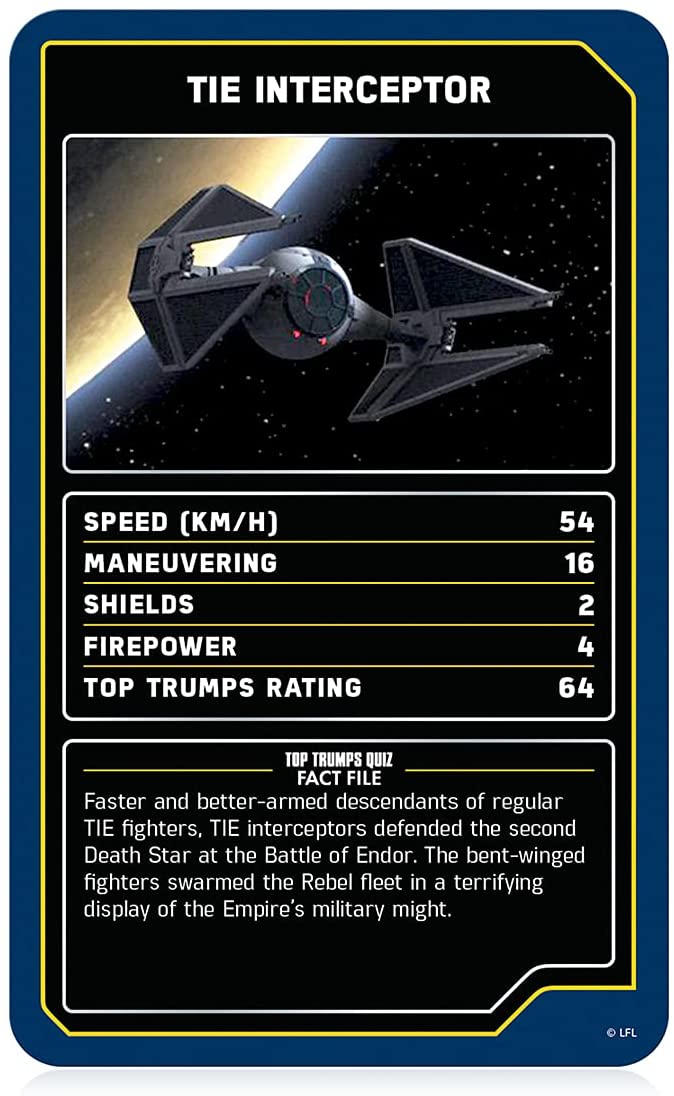 Star Wars Starships Top Trumps Specials Kartenspiel