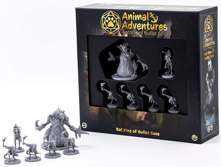 Animal Adventures: Secrets of Gullet Cove - Rat King of Gullet Cove, RPG Enemy Miniatures for Roleplaying Tabletop Games Ready to Paint or Play, 5e Dungeon Crawl Campaign Compatible