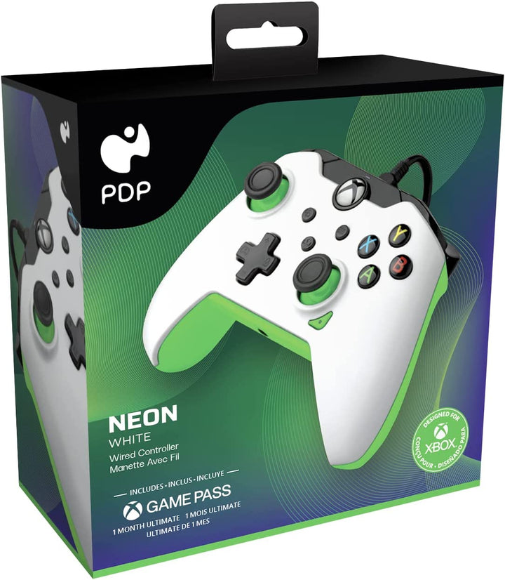 PDP Wired Controller Neon White for Xbox Series X|S, Gamepad, Wired Video Game C