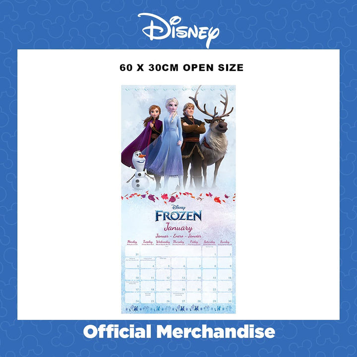 Disney Frozen Calendar 2022 - Month to a View Planner 30cm x 30cm - Official Merchandise