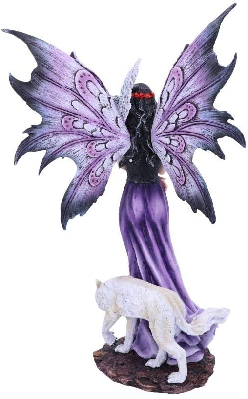 Nemesis Now Amethyst Lila Wolf und Eule Feen-Begleiterfigur, Polyresin, 39