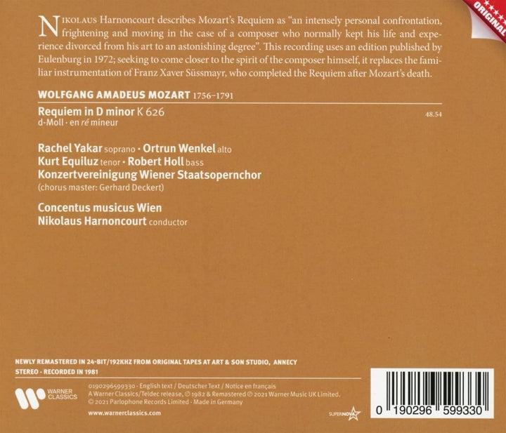 Nikolaus Harnoncourt - Mozart: Requiem [Audio CD]