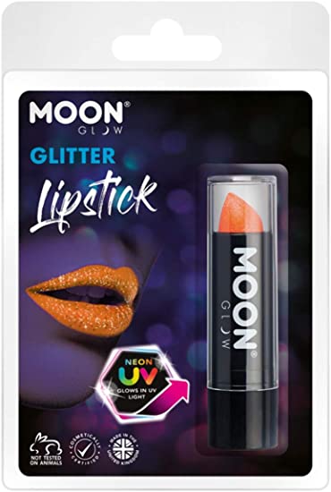 Moon Glow Neon UV Glitter Lippenstift Oranje