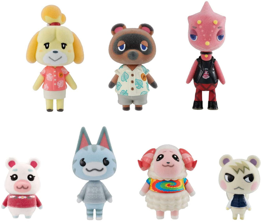Bandai Shokugan – Animal Crossing: New Horizons Villager Flocked Doll Collection Figur 7-teiliges Geschenkset