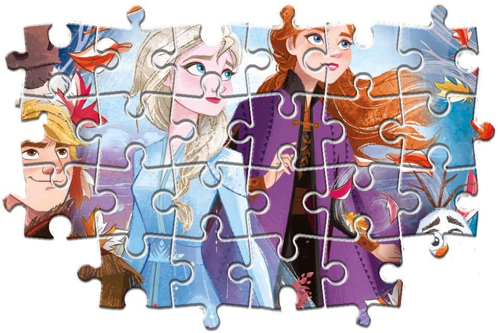 Clementoni – 21307 – Supercolor-Puzzle – Disney Frozen 2 – 2 x 20 + 2 x 60 Teile – hergestellt in Italien – Puzzle für Kinder ab 3 Jahren