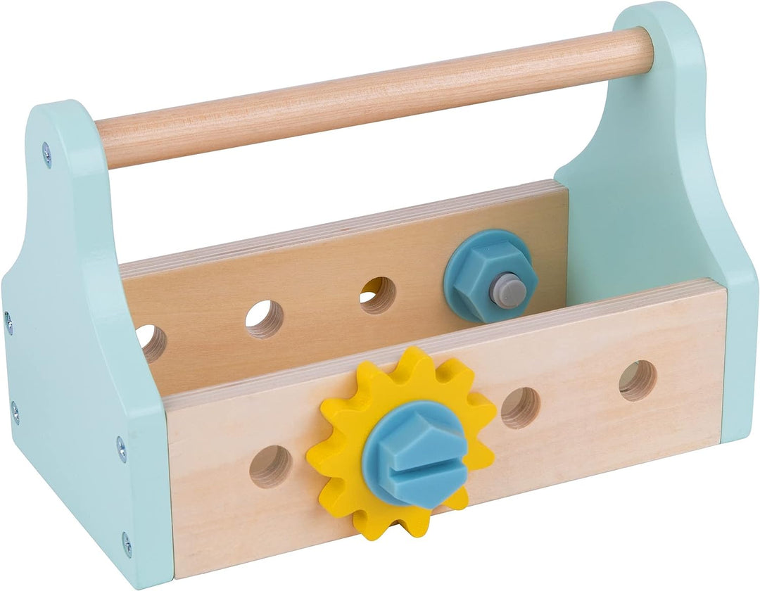 Tooky Toy TK273 Holz-Werkzeugkasten zum Mitnehmen