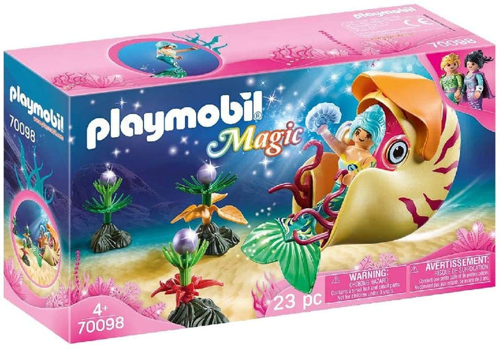 Playmobil 70098 Sirena mágica con góndola de caracol, colorida
