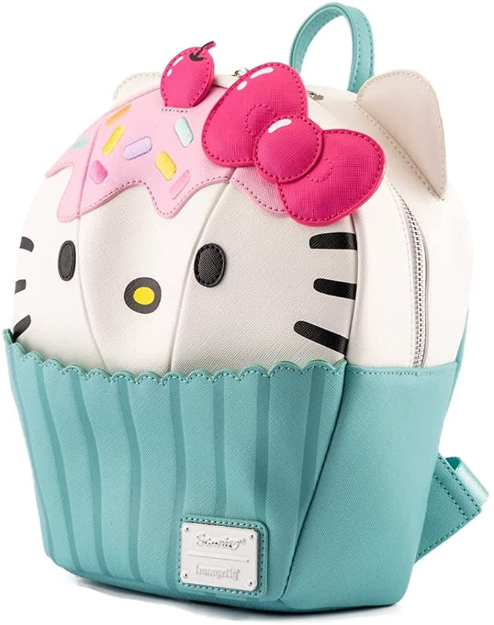 Loungefly Sanrio Hello Kitty Cupcake Erwachsene Damen Umhängetasche mit doppeltem Riemen