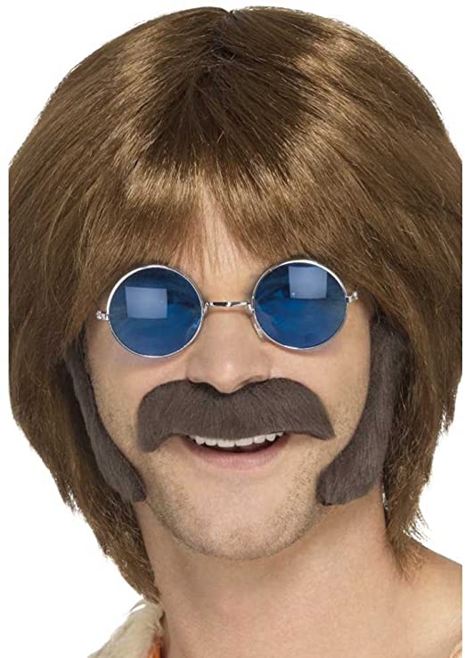 Mens Hippie Disguise Set Brown