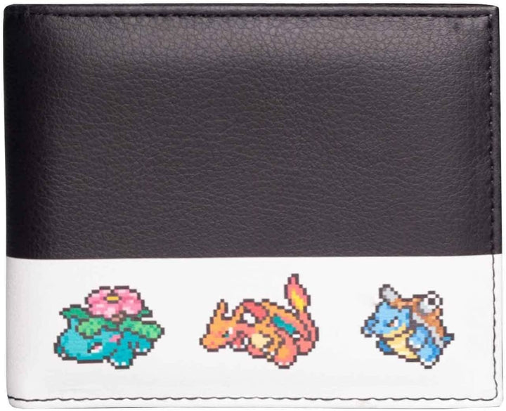Bifold-Geldbörse mit Pokemon-Pixel-Evolution-Logo, Schwarz