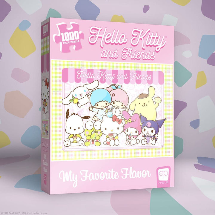 Hello Kitty® and Friends My Favorite Flavour 1000-teiliges Puzzle | Sammelpuzzle-Kunstwerk mit Hello Kitty, Cinnamoroll, Keroppi | Offiziell lizenziertes Hello Kitty Puzzle und Merchandise