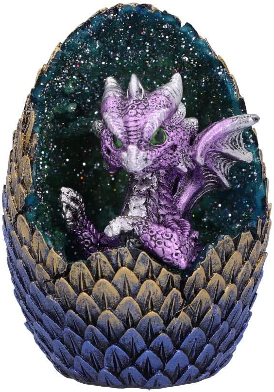 Nemesis Now U5001R0 Purple Geode Home glitzernde Jungtier- und Ei-Figur, Pol