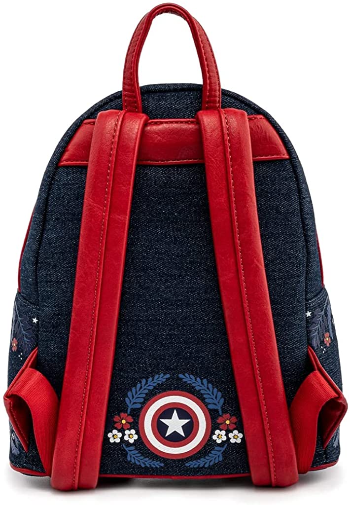 Loungefly Marvel Captain America 80th Anniversary Floral Shield Mini Backpack 2