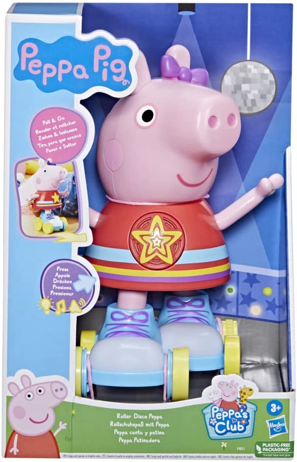 Peppa Pig Roller Disco Peppa Toy with Pull-and-Go Action; 28-cm Tall with Lights