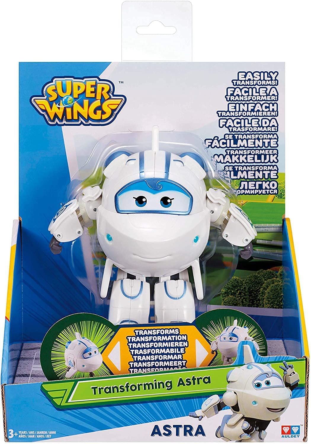 Super Wings – Verwandelndes Fahrzeug | Serie 2 | Astra | Flugzeug | Bot | 5-Zoll-Figur, weiß