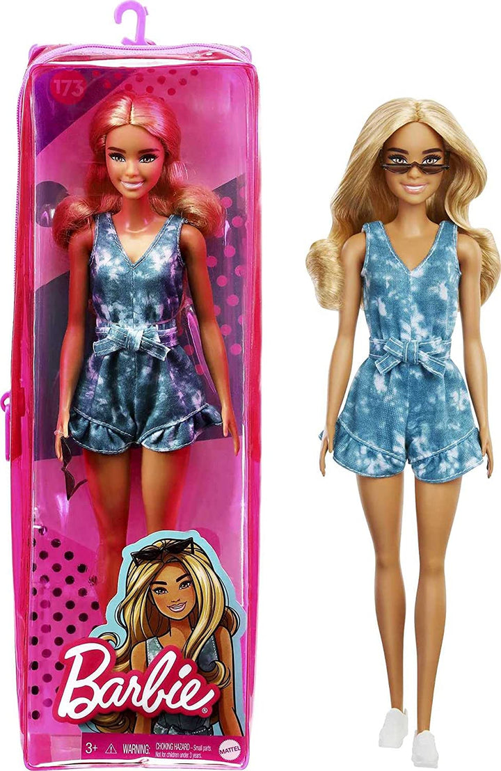 Barbie GRB65 Fashionista-Puppe mit Batik-Strampler, mehrfarbig, 31,75 cm*5,08