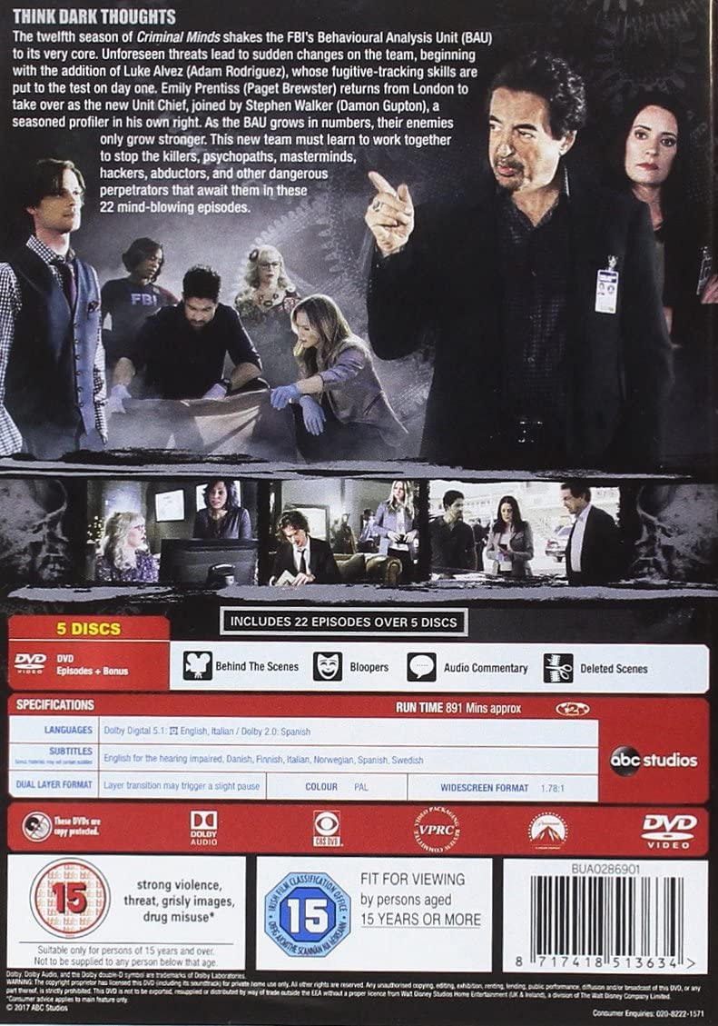 Criminal Minds Staffel 12 – Mystery [DVD]