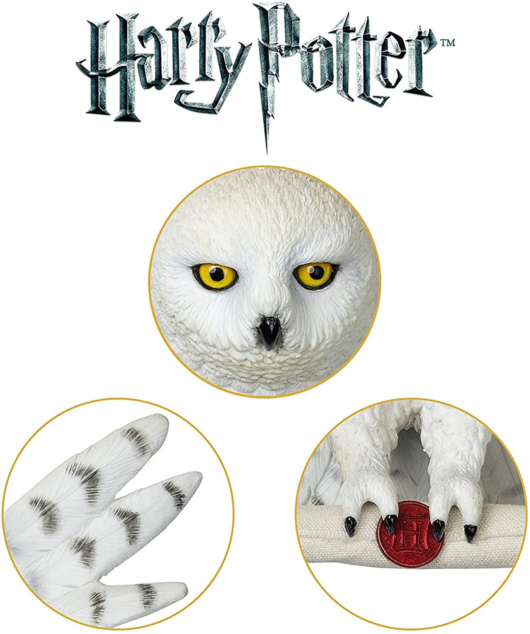 The Noble Collection Harry Potter Hedwig Owl Post Wall D�cor - 14in (35cm) Hand-Painted Sculpture - Harry Potter Film Set Movie Props Gifts