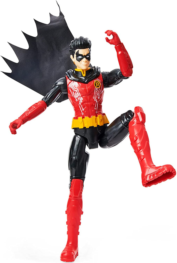 DC Comics Batman 12-Zoll-Robin-Actionfigur (roter/schwarzer Anzug), Kinderspielzeug für Jungen
