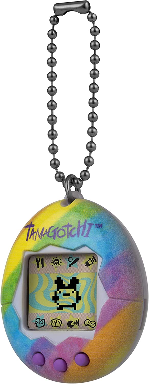 TAMAGOTCHI Original Bandai Spring Stripes Muschel mit Kette – Das ursprüngliche virtuelle Haustier