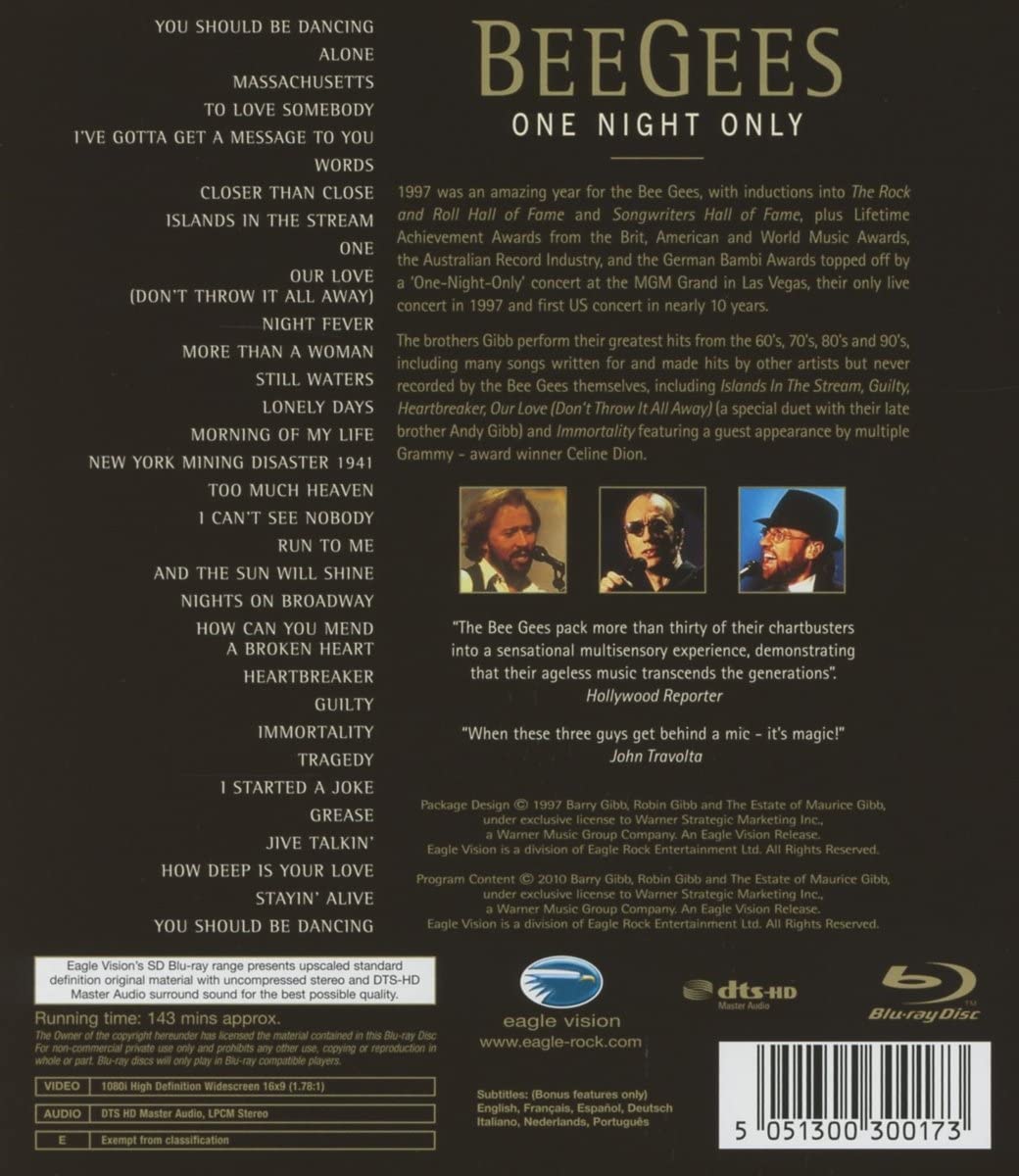 One Night Only [2013] [Region Free] [Blu-ray]