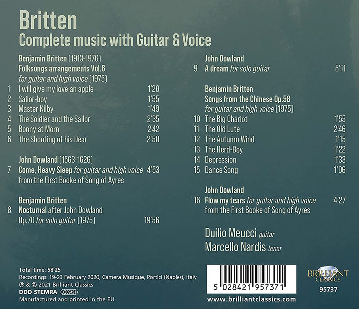 Britten; Complete Music with Guitar & Voice [Audio CD]