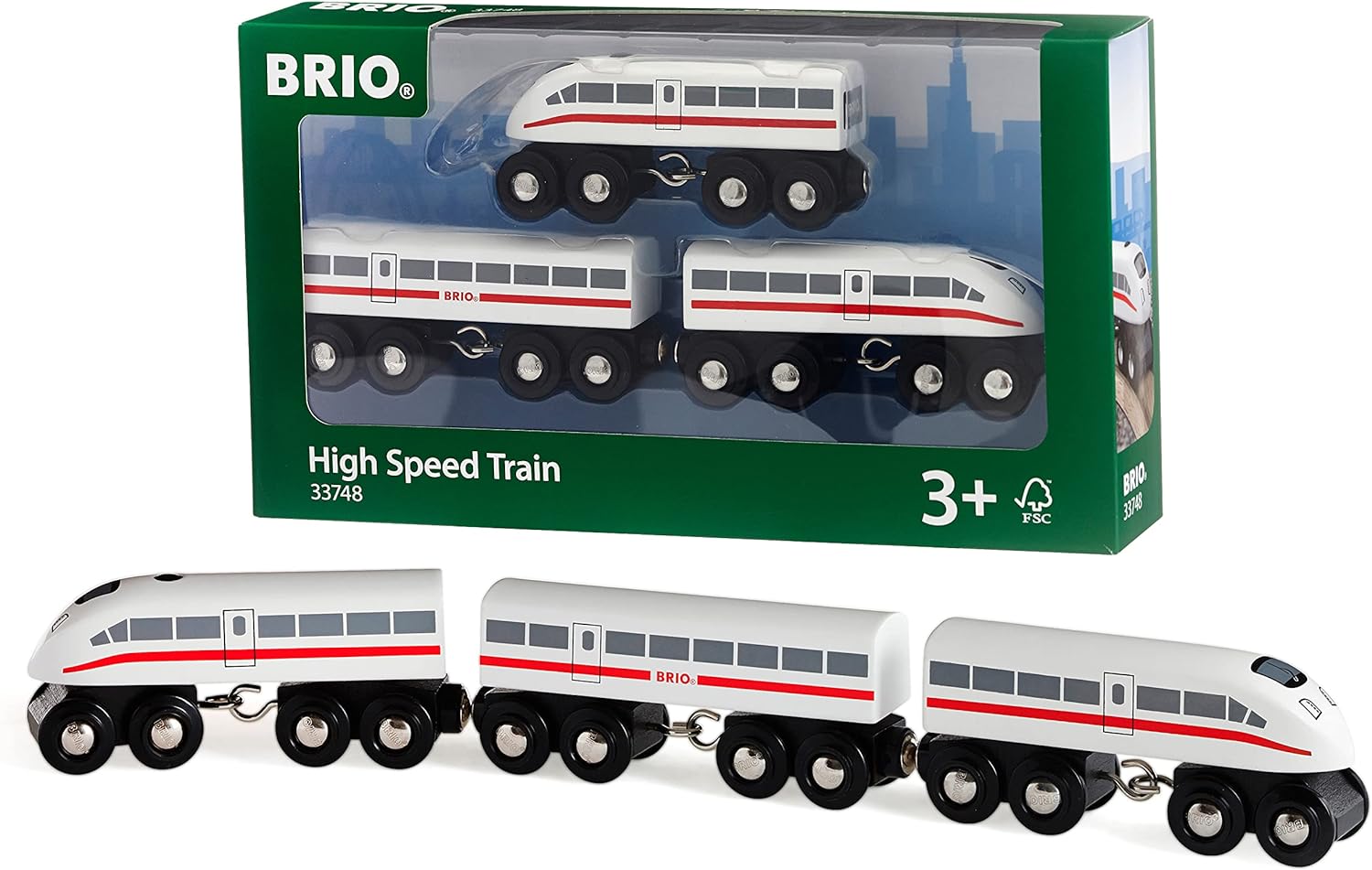 BRIO World High Speed Train - Magnetic Wooden Train with Sound Effects for Ages 3+ 5