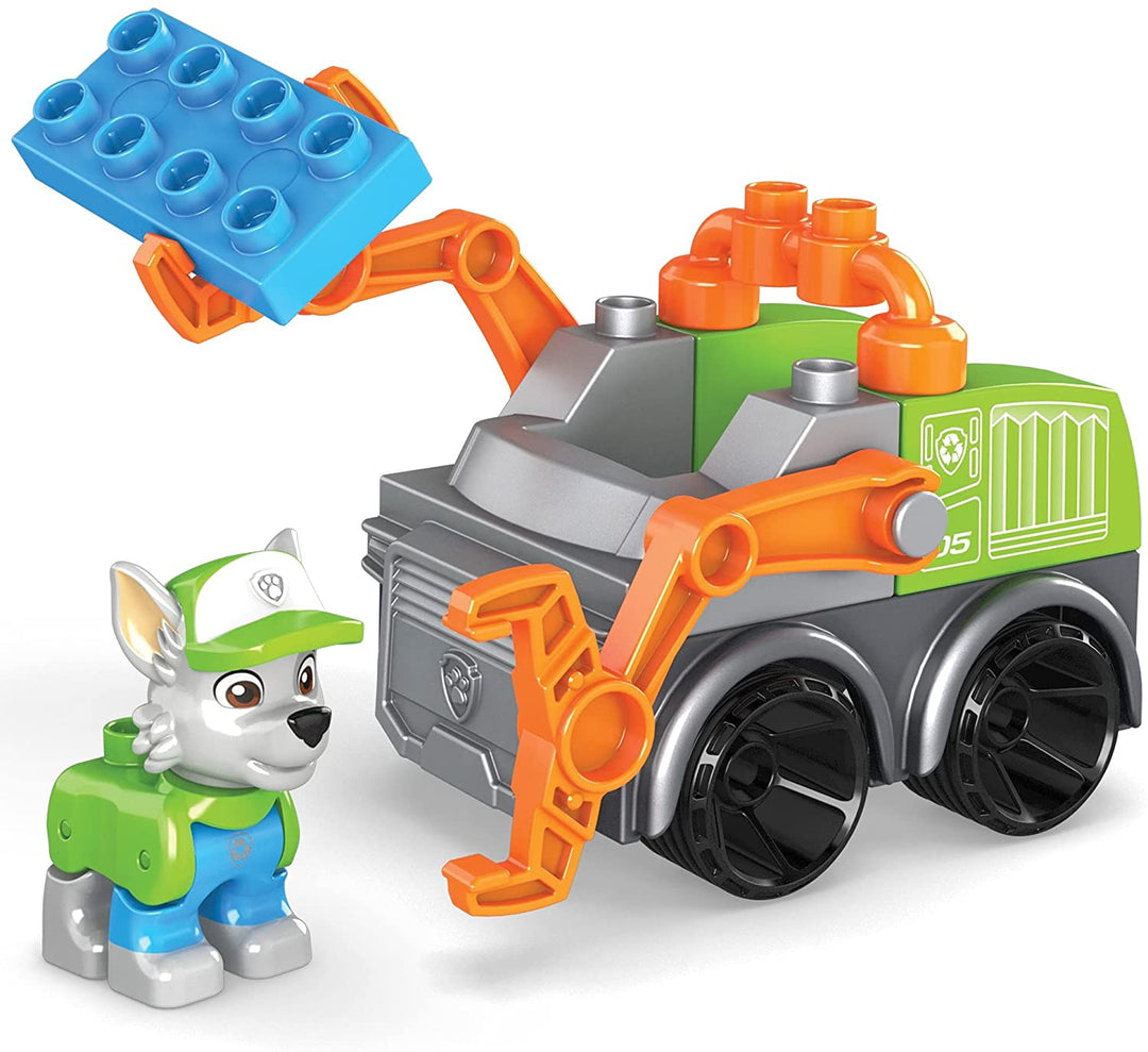 Mattel Mega Bloks Paw Patrol The Movie Rocky&#39;s City Juego de camiones de reciclaje