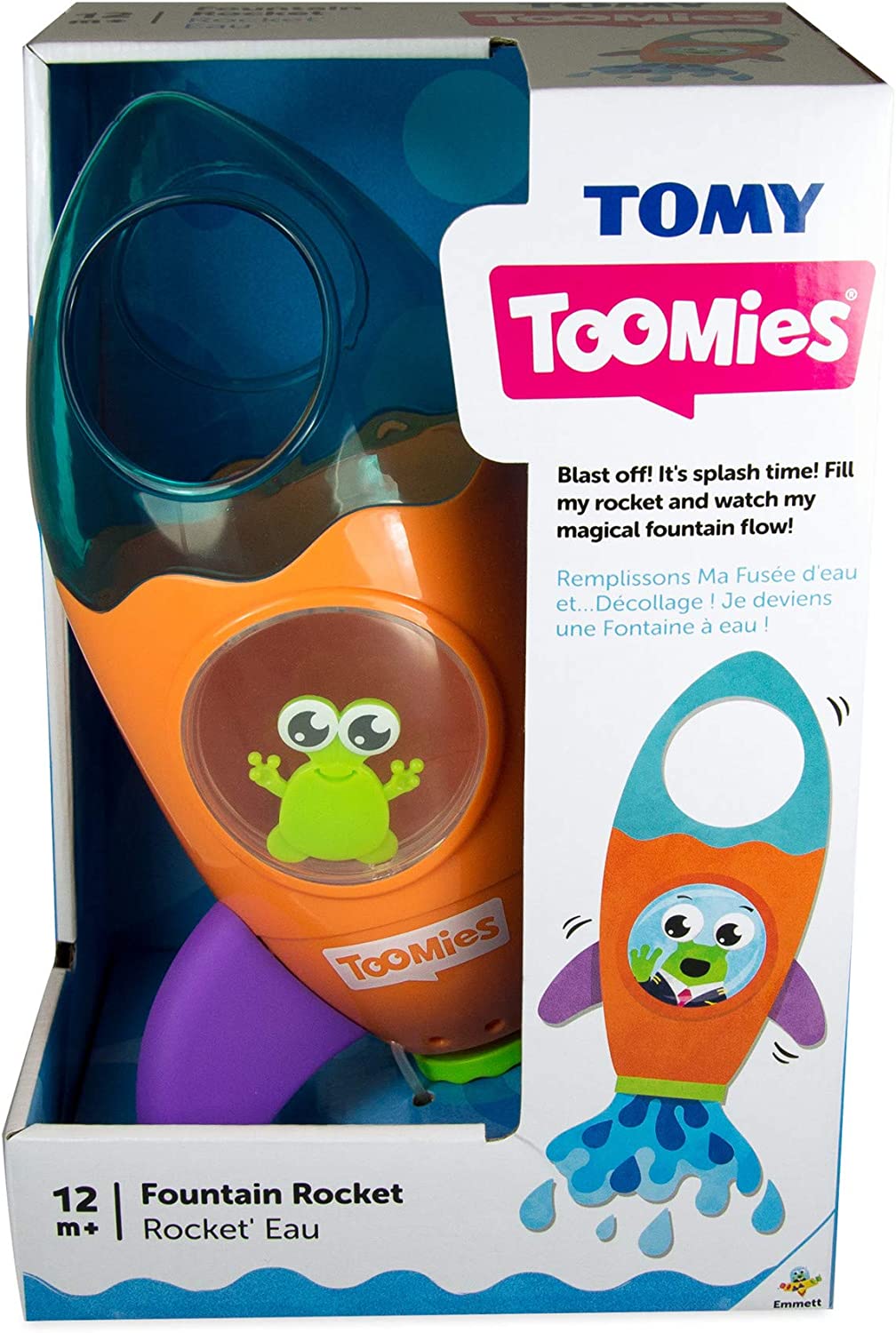 Toomies E72357 Tomy Fountain Rocket Bath Shower Baby Toy for Water Play Preschool Children's, Multicolour, 16 x 14 x 28 cm
