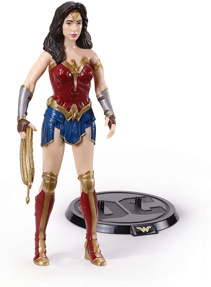 The Noble Collection DC Comics Bendyfigs Wonder Woman - 7.5in (19cm) Noble Toys DC Figura de muñeca coleccionable flexible con soporte