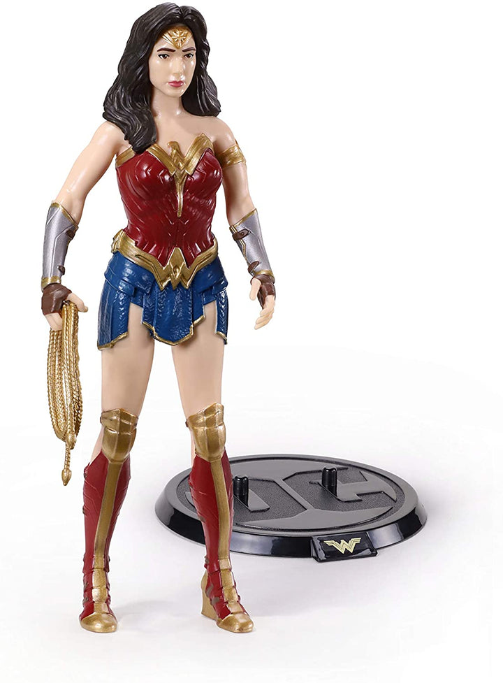 The Noble Collection DC Comics Bendyfigs Wonder Woman - 7.5in (19cm) Noble Toys DC Bendable Posable Collectable Doll Figure With Stand