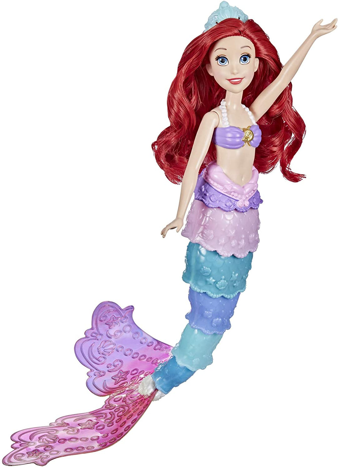 Disney Princess Rainbow Reveal Ariel, Farbwechselpuppe, Wasserspielzeug „Die kleine Meerjungfrau“ von Disney für Mädchen ab 3 Jahren