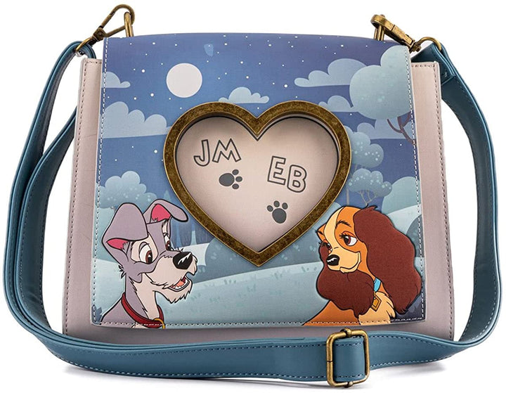 Loungefly Disney Lady and the Tramp Heart Wet Cement Umhängetasche
