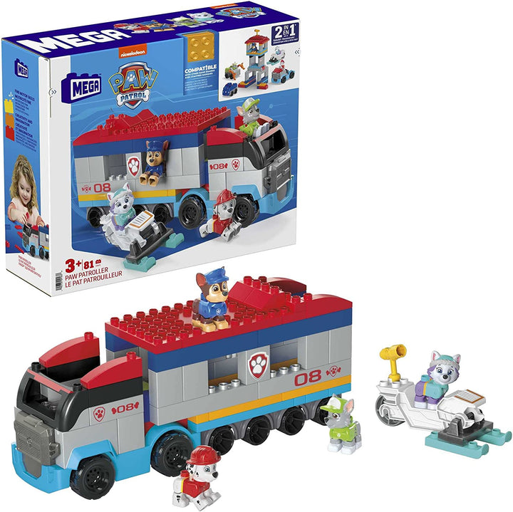 MEGA PAW Patrol PAW Patroller building set with Chase, Marshall, Rocky and Ever