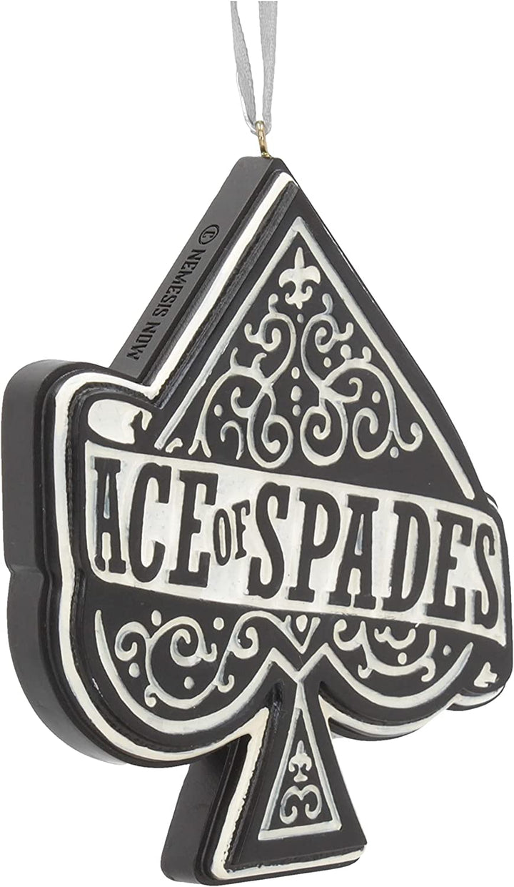 Nemesis Now offiziell lizenziertes Motörhead Ace of Spades hängendes, festliches Deko-Ornament, Schwarz Weiß, 11 cm