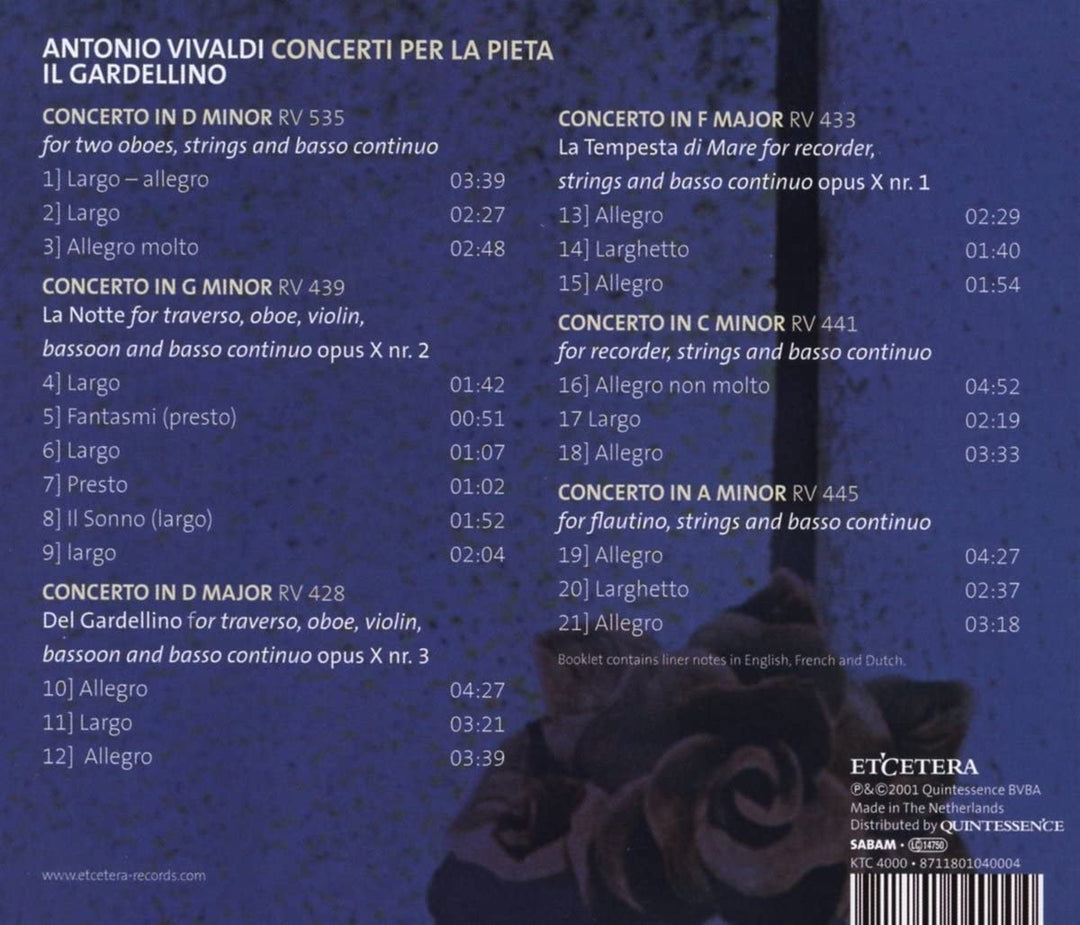 Il Gardelino - VIVALDI, Antonio:Concerti per la Pieta [Audio CD]