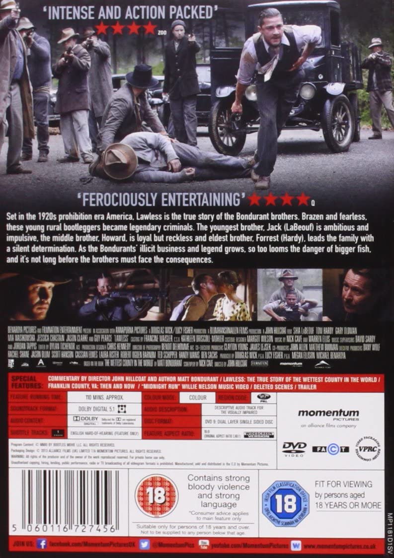 Lawless (2012) - Crime Drama [DVD] 2