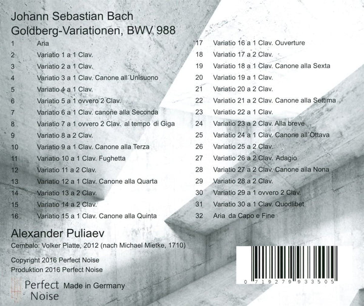 Alexander Puliaev - Bach: Goldberg-Variationen [Audio CD]