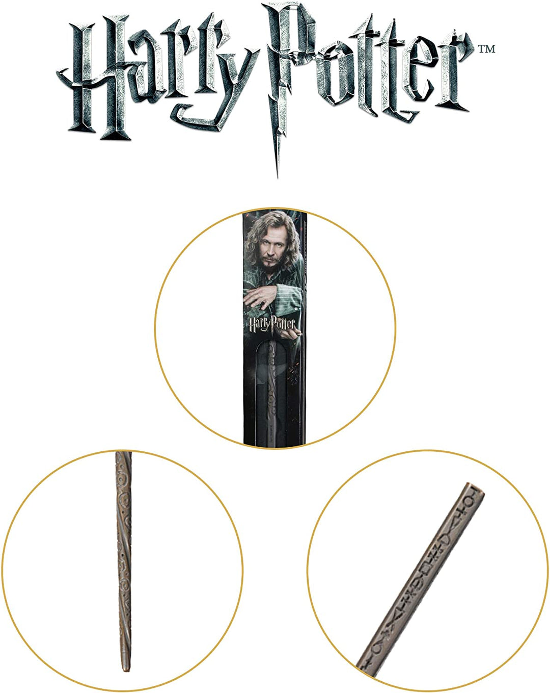 The Noble Collection - Sirius Black Wand In A Standard Windowed Box - 15in (39cm) Wizarding World Wand - Harry Potter Film Set Movie Props Wands