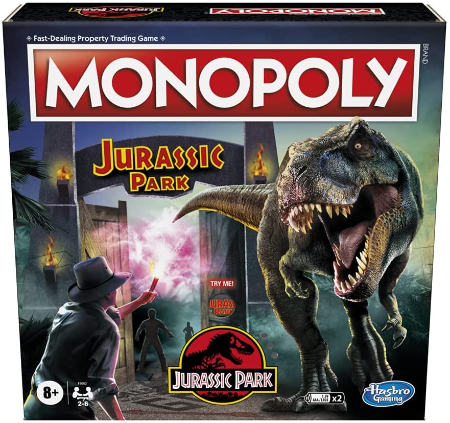 Gioco da tavolo Monopoly Jurassic Park Edition per bambini dagli 8 anni in su